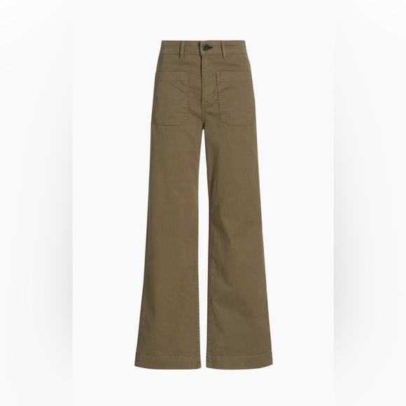 Askk NY Sailor High Waist Wide Leg Cargo Pants Olive Green Size 34 EUC - Picture 4 of 11